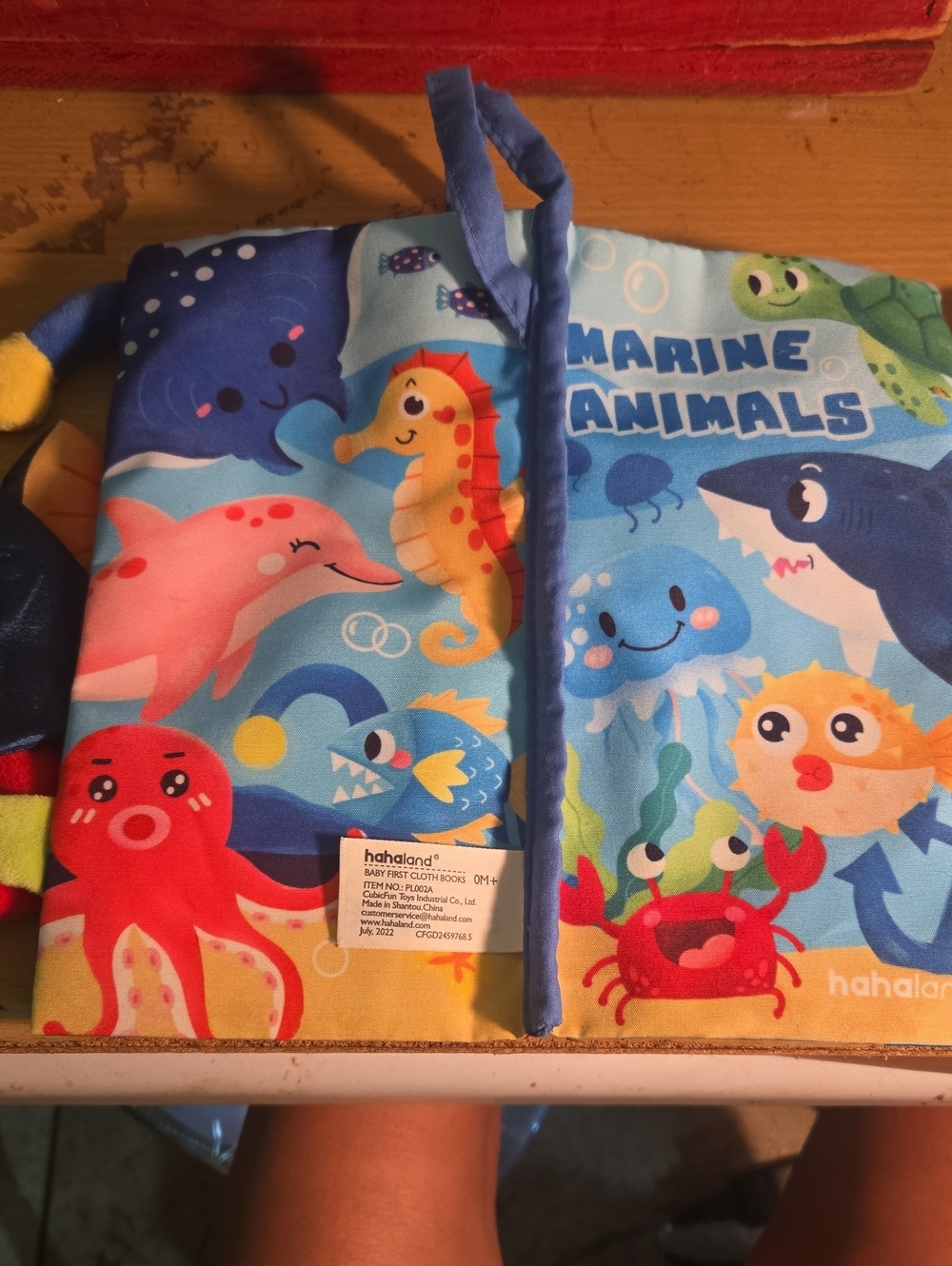 Marine Animals Soft Fabric Learning Book - Blue